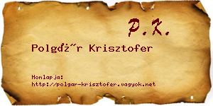 Polgár Krisztofer névjegykártya